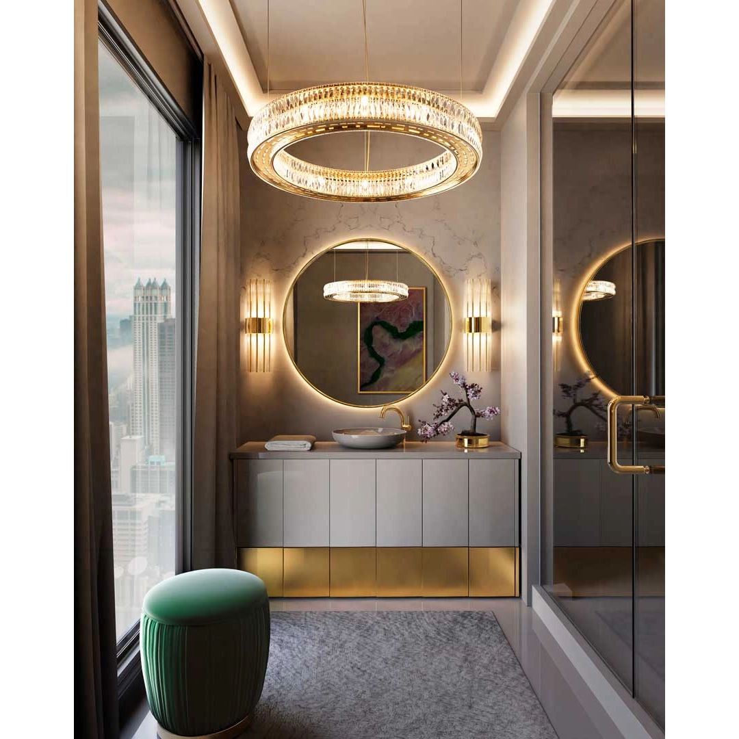 /storage/Luxury brass Blossom Stool with polished brass finish, Art Deco-inspired design.