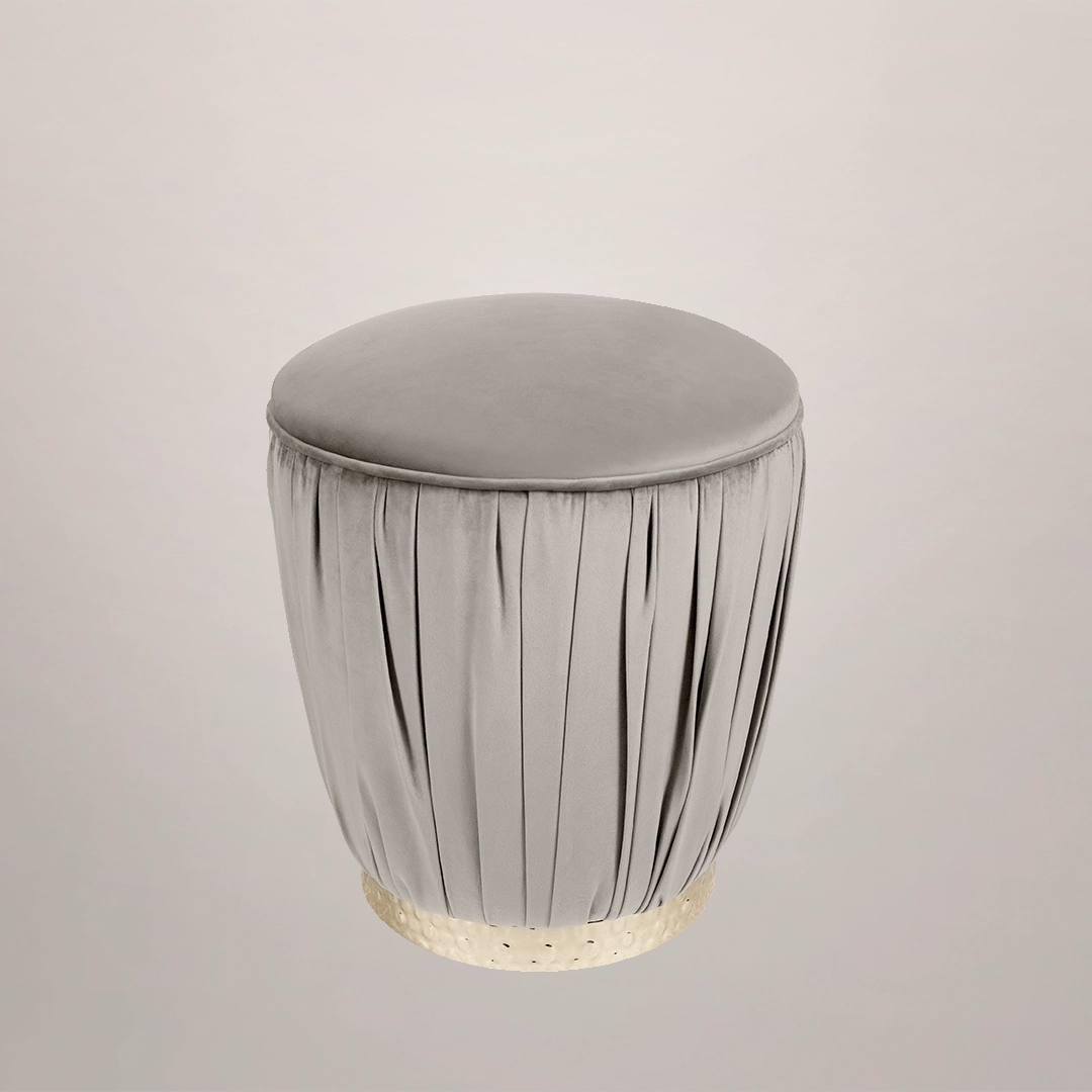 /storage/Luxury brass Blossom Stool with polished brass finish, Art Deco-inspired design.