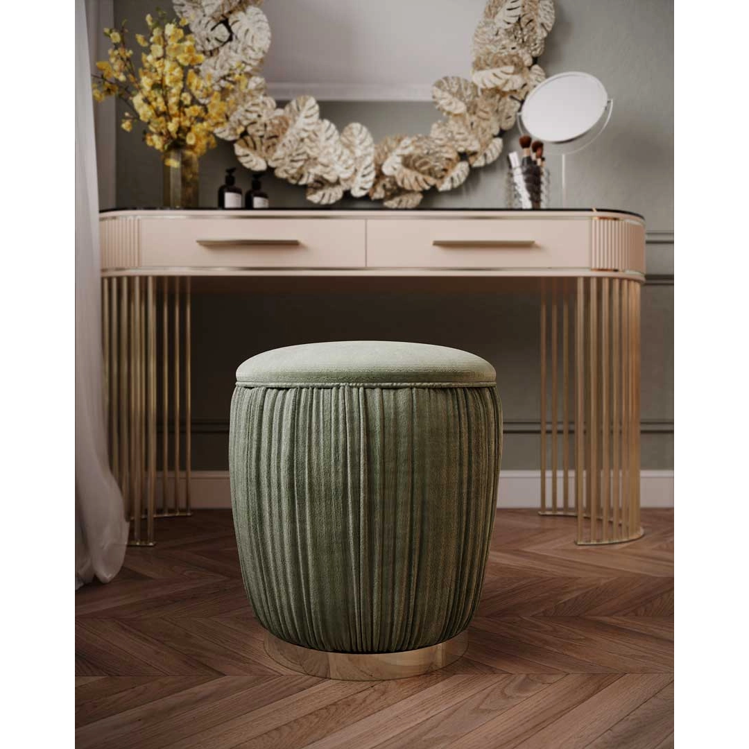/storage/Luxury brass Blossom Stool with polished brass finish, Art Deco-inspired design.