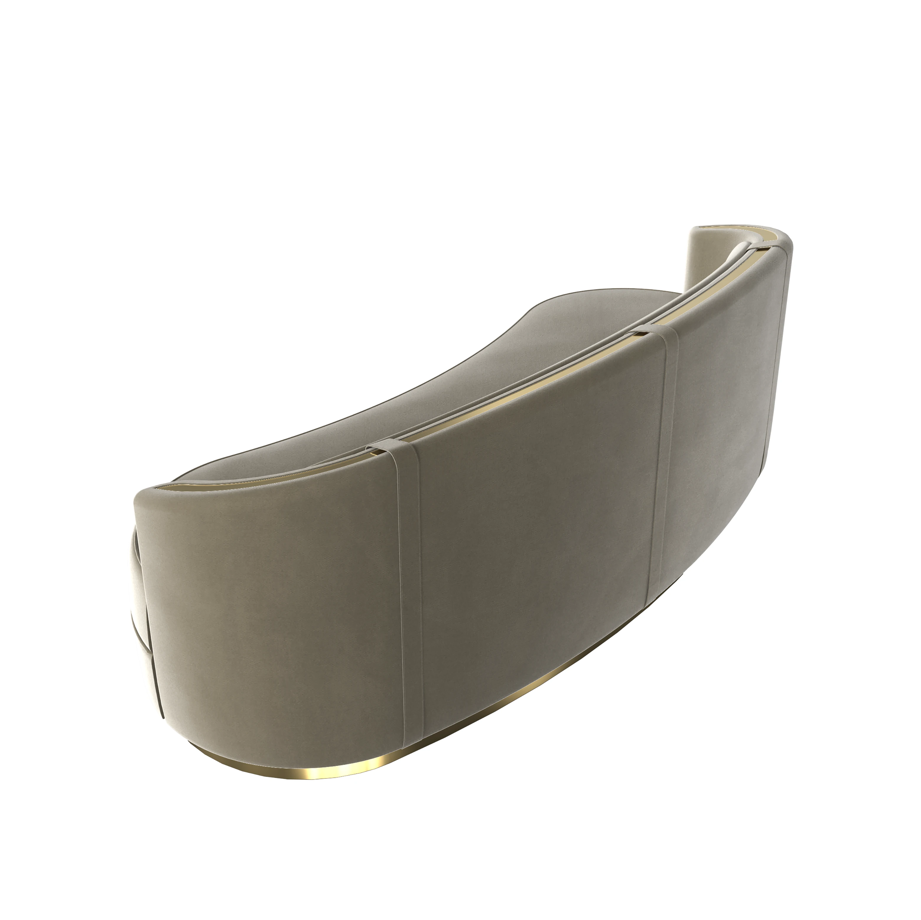 /storage/Luxury brass-accented modern lounge curved sofa with quilted padded fabric and smooth curves, combining comfort and elegance