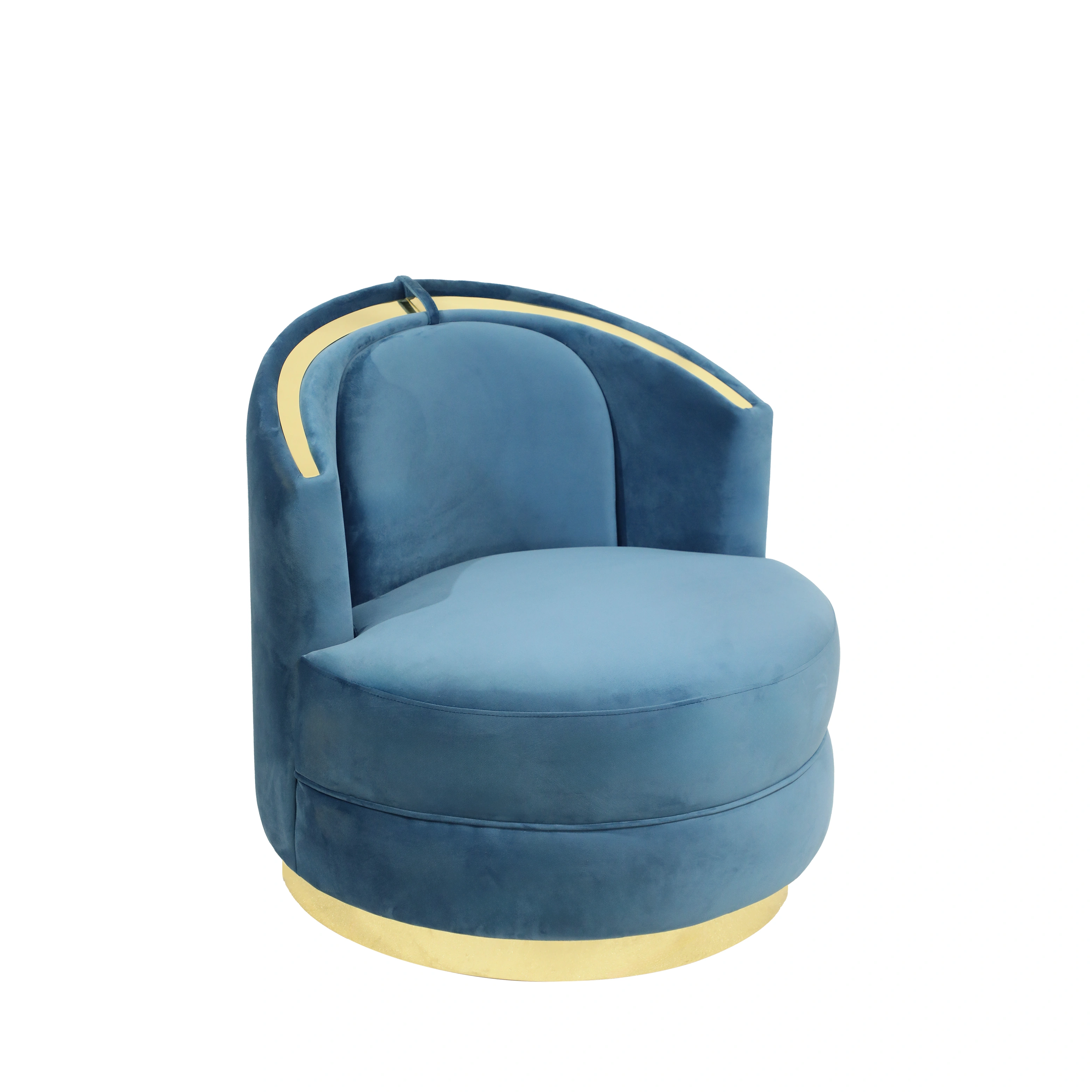 /storage/Luxury brass-accented modern lounge armchair with quilted padded fabric and smooth curves, combining comfort and elegance