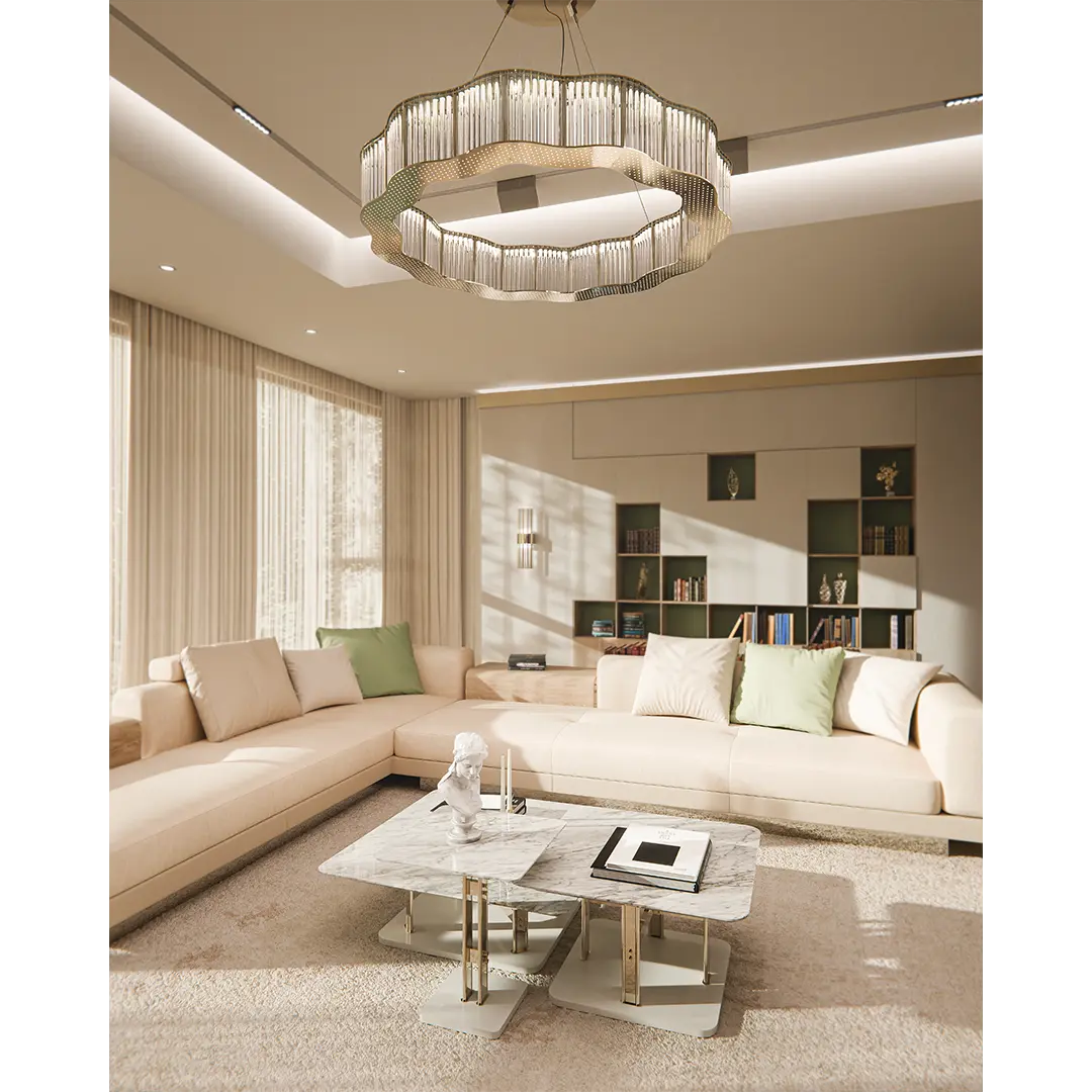 /storage/Luxury brass and marble center table with geometric columns, blending modern elegance and bold design for a refined, opulent living space.