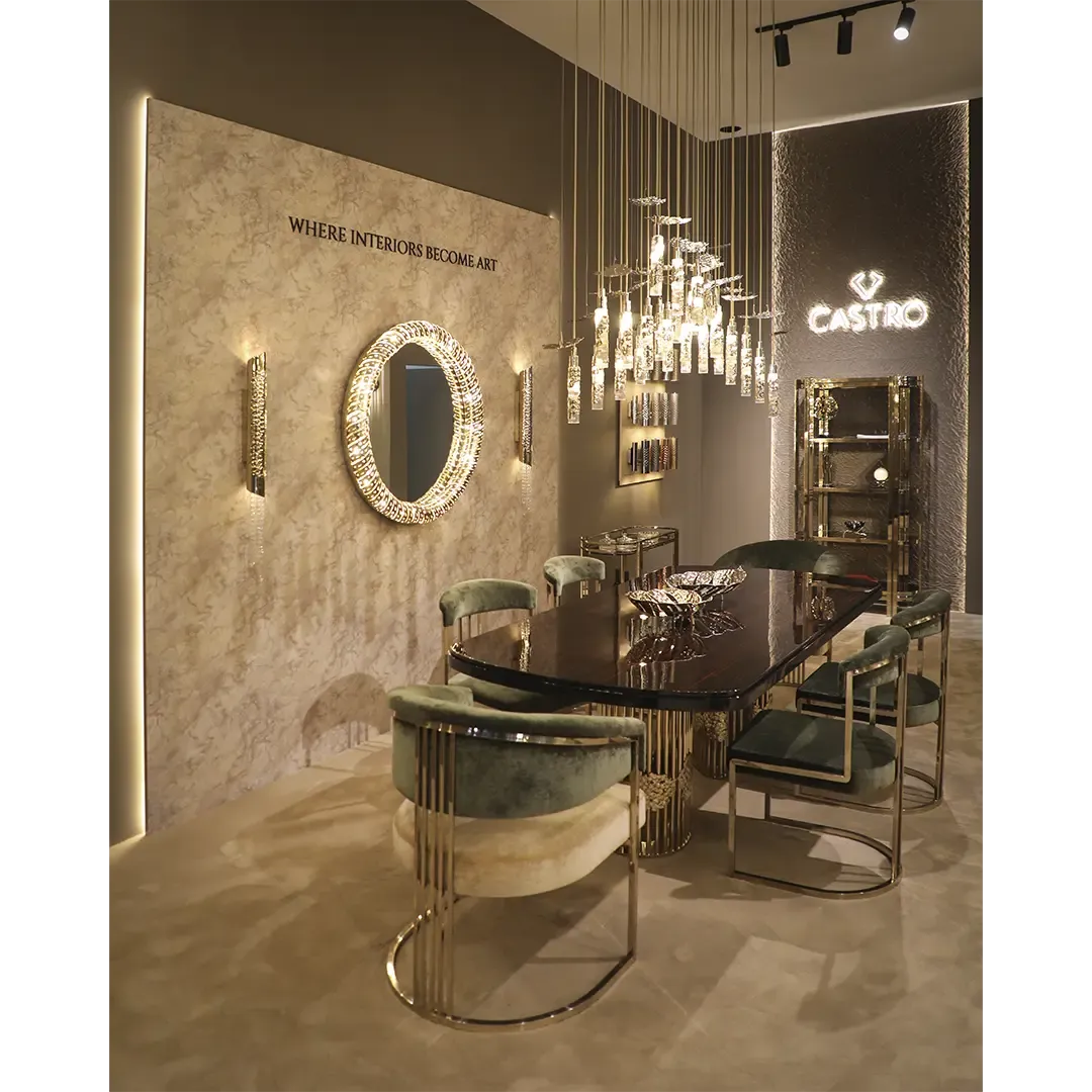 /storage/Luxury brass statement wall mirror by Castro Lighting with sculptural organic frame inspired by molten magma, handcrafted in Portugal for contemporary and sophisticated interiors.