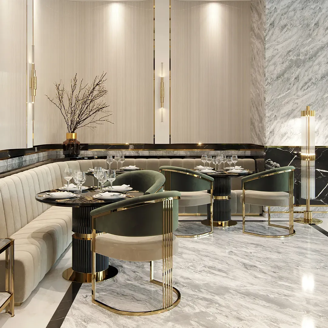 /storage/Luxury brass Eléa Round Dining Table with eucalyptus wood top and lacquered brass accents inspired by Ancient Greece.