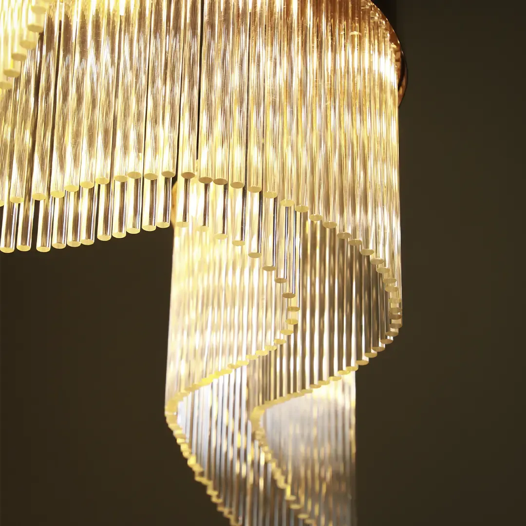 /storage/Luxury brass snooker chandelier with fluid curves and wave-inspired design, fully customizable in size and configuration for elegant modern interiors.