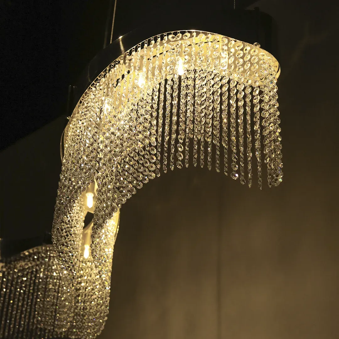 /storage/Luxury brass suspension with sculptural curves and abstract design by Castro Lighting