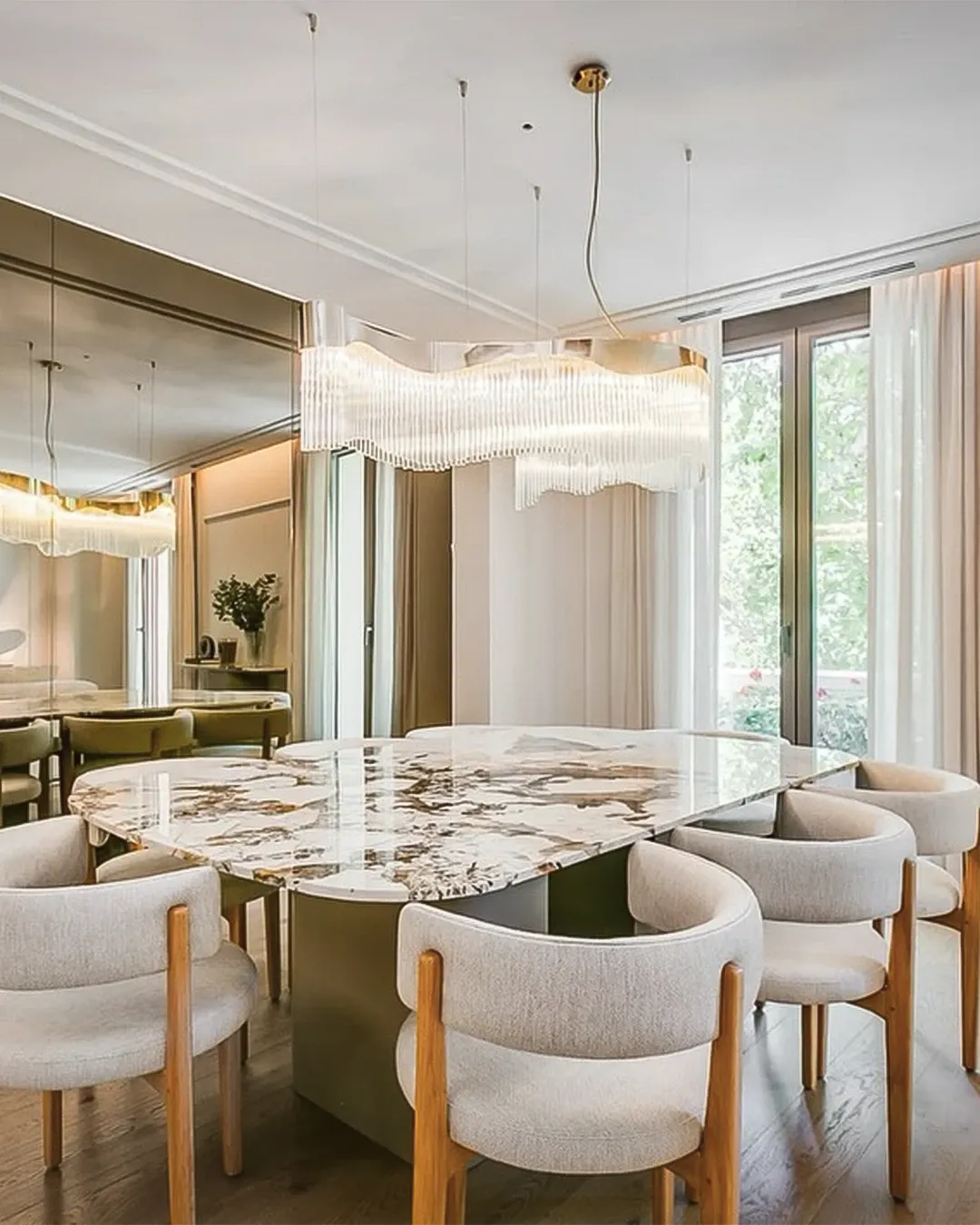 /storage/Luxury brass suspension with sculptural curves and abstract design by Castro Lighting