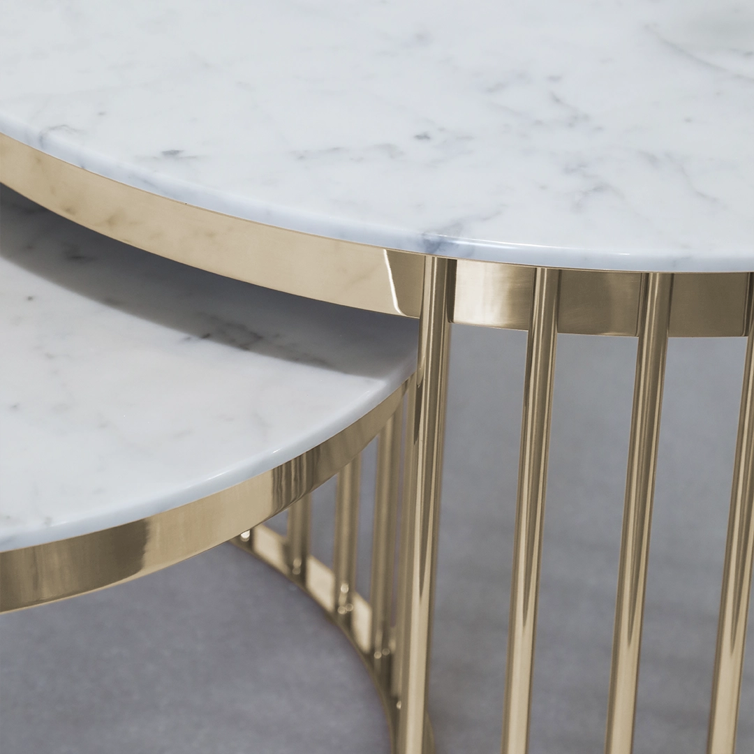 /storage/Luxury brass Grace Center Table with gold-plated brass accents and marble top.