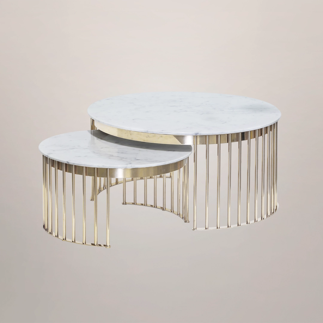 /storage/Luxury brass Grace Center Table with gold-plated brass accents and marble top.