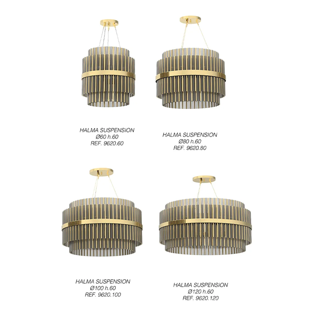 /storage/Luxury brass suspension with clear crystal glass elements, featuring a geometric-inspired design that blends elegance and modern sophistication.