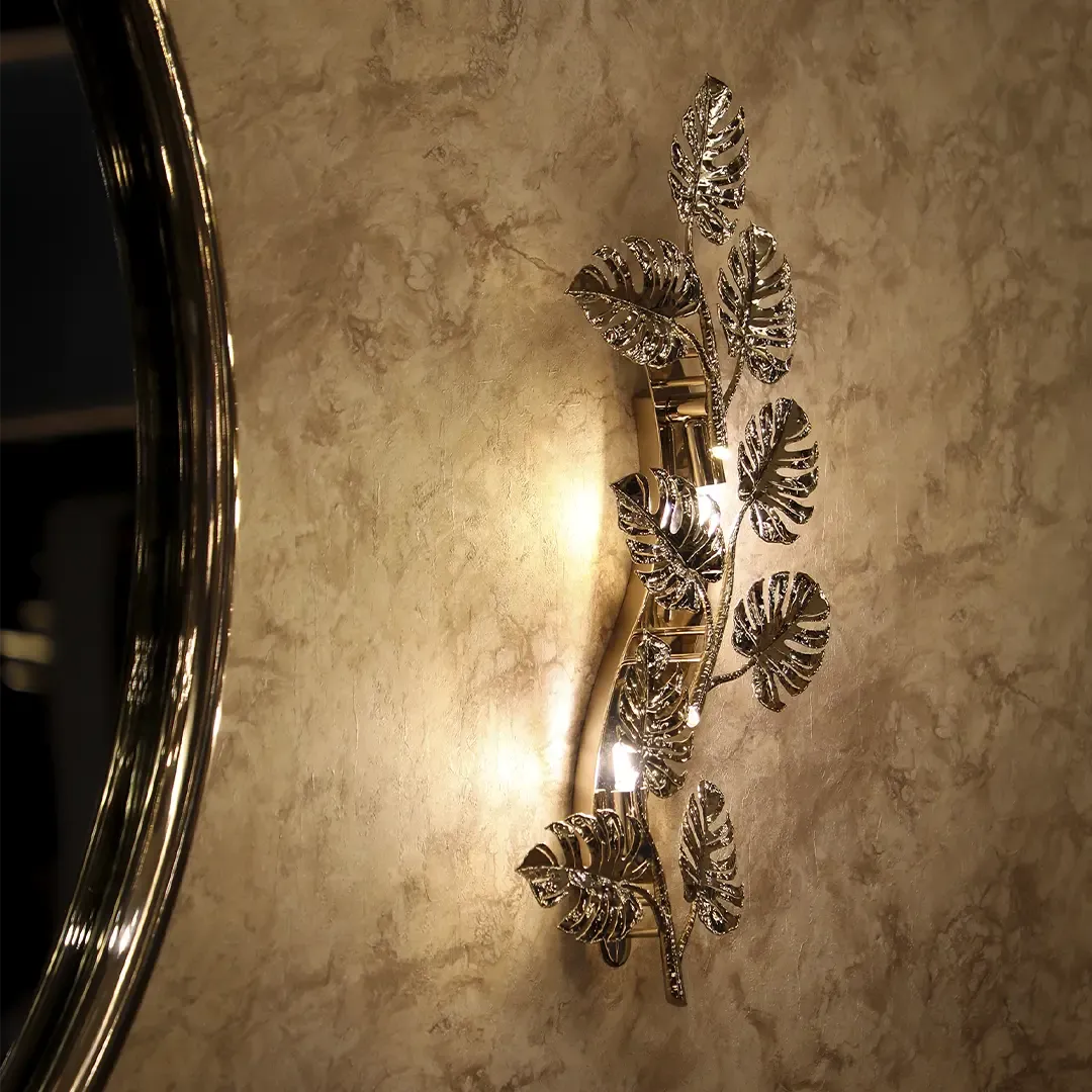 /storage/castro lighting Terra wall light nature inspired sconce with brass leaves