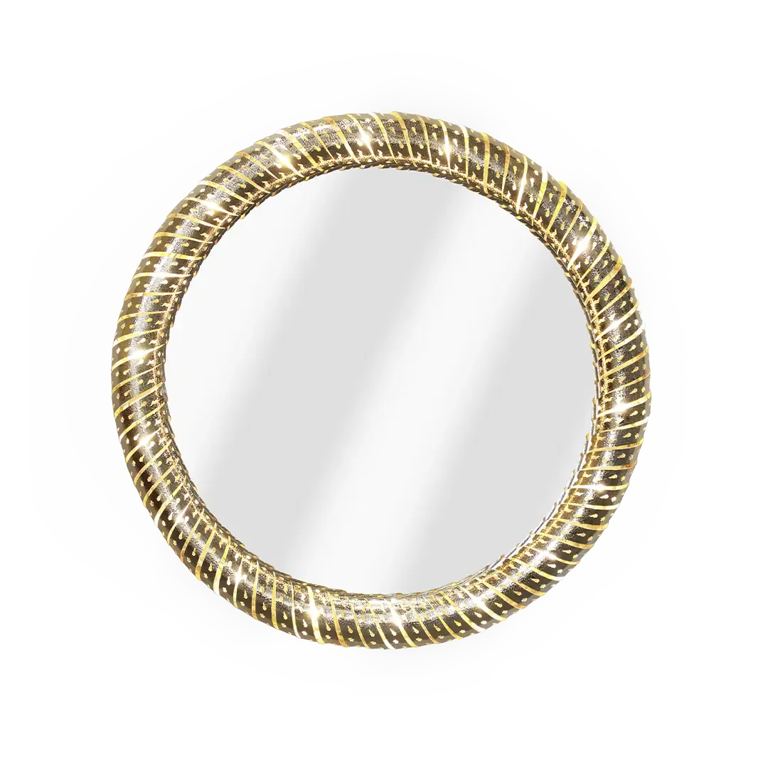 /storage/Luxury brass statement wall mirror by Castro Lighting with sculptural organic frame inspired by molten magma, handcrafted in Portugal for contemporary and sophisticated interiors.
