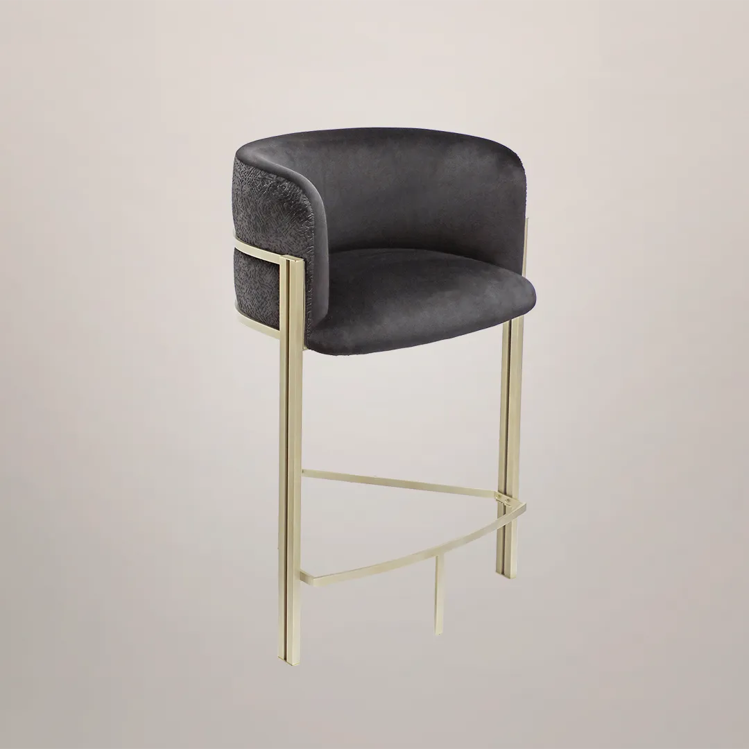 /storage/Luxury brass bar chair with elegant upholstery and soft curves, inspired by Marie Antoinette’s opulent style, by Castro Lighting