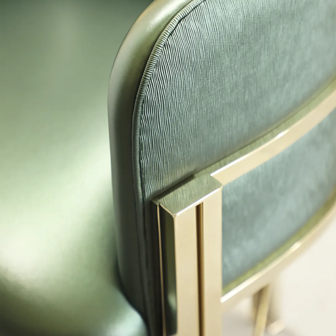 /storage/Luxury brass bar chair with elegant upholstery and soft curves, inspired by Marie Antoinette’s opulent style, by Castro Lighting
