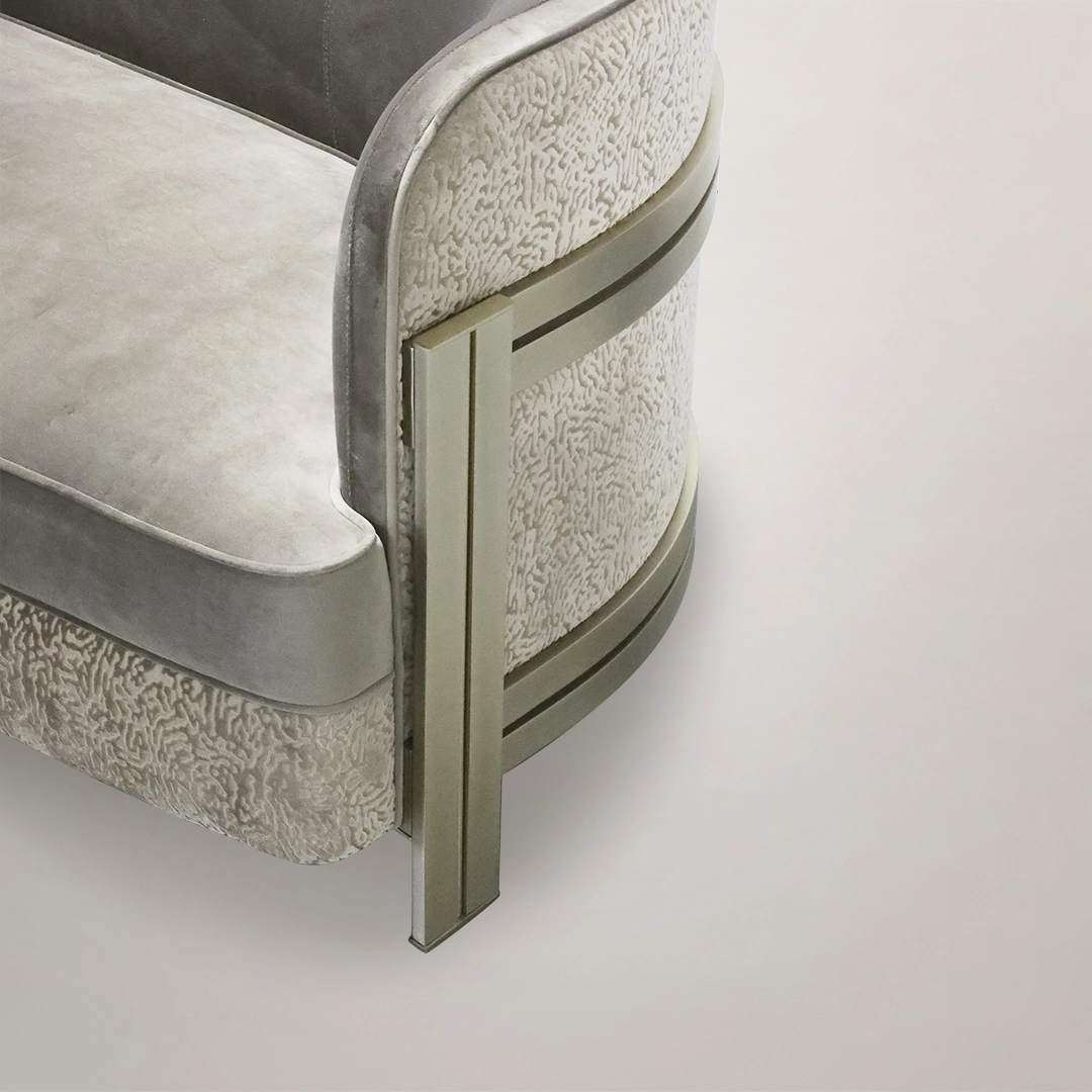 /storage/Luxury gold-plated brass sofa with soft upholstery, combining Versailles-inspired elegance and contemporary design by Castro Interiors