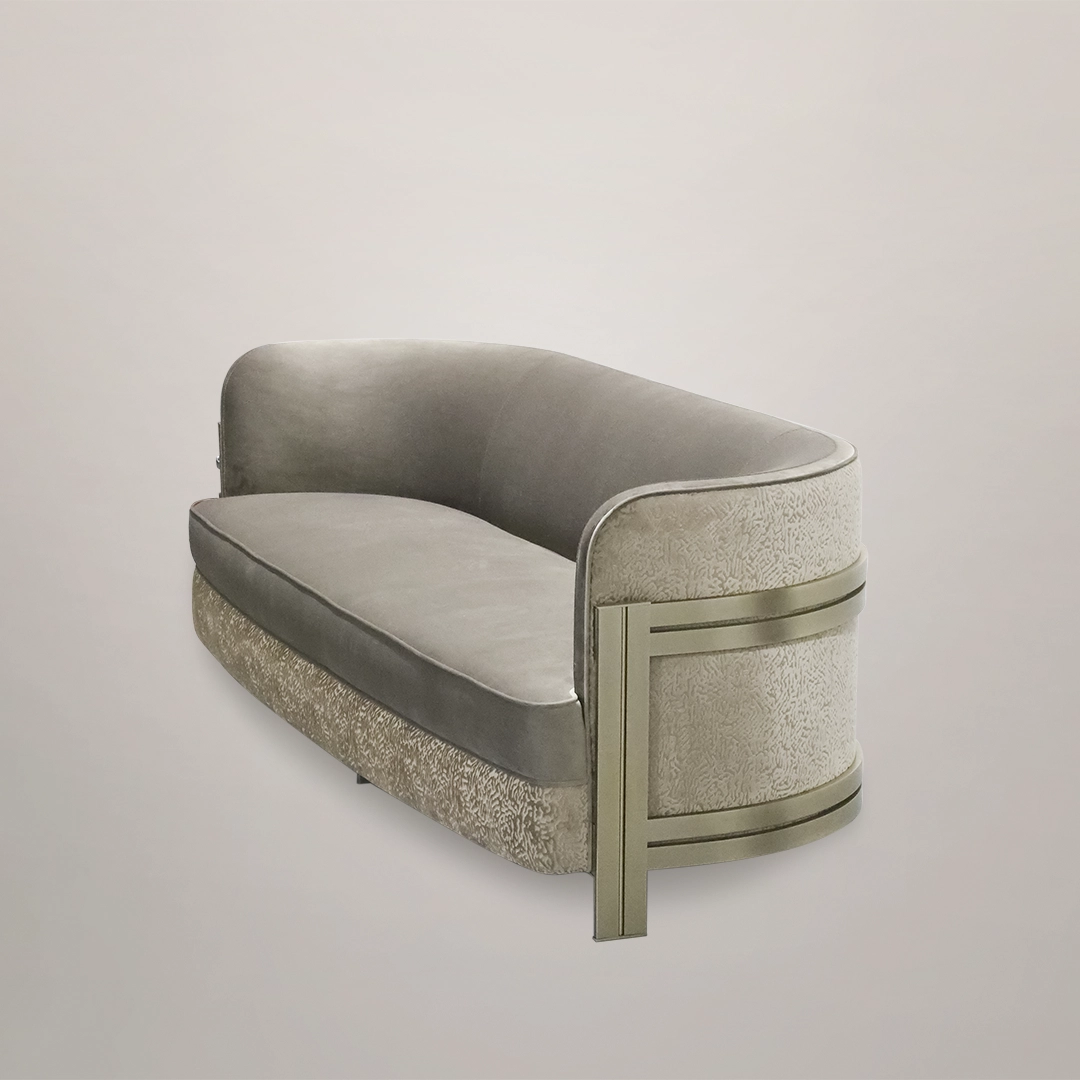 /storage/Luxury gold-plated brass sofa with soft upholstery, combining Versailles-inspired elegance and contemporary design by Castro Interiors