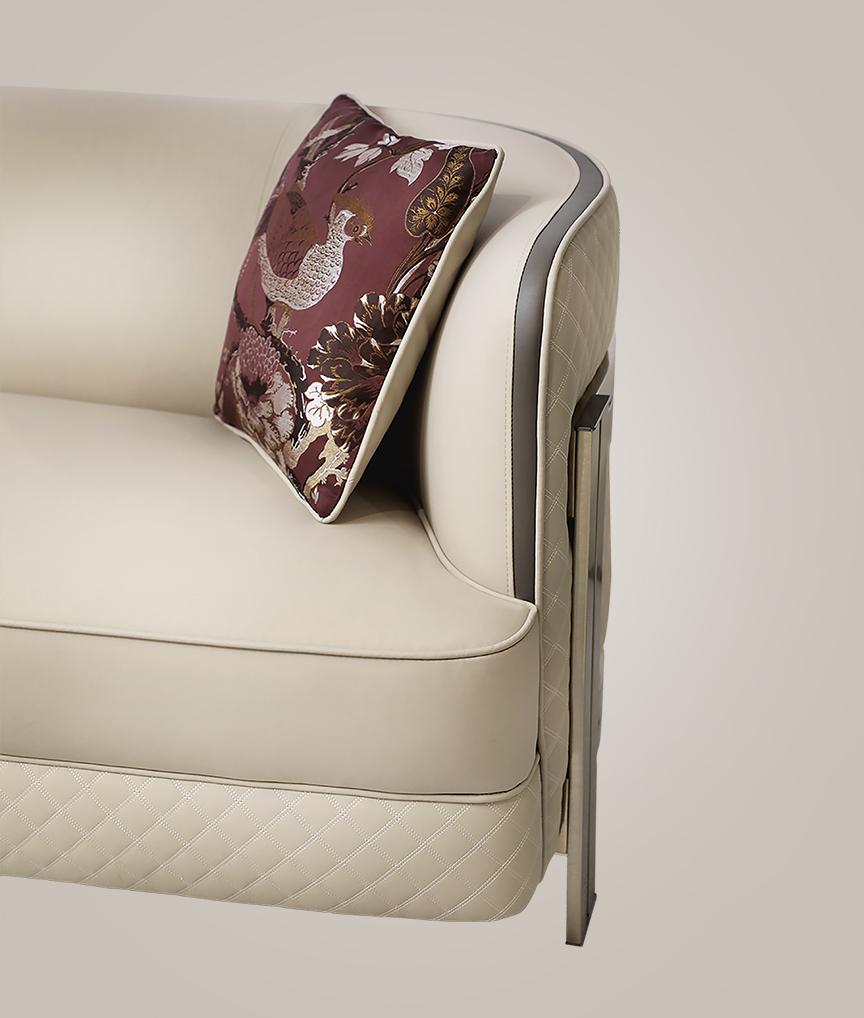 /storage/Luxury gold-plated brass sofa with soft upholstery, combining Versailles-inspired elegance and contemporary design by Castro Interiors