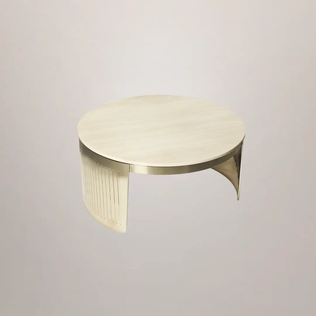 /storage/Luxury brass Moon small center table with elegant glass top, marble base, and engraved brass details inspired by the celestial love story of the sun and moon.