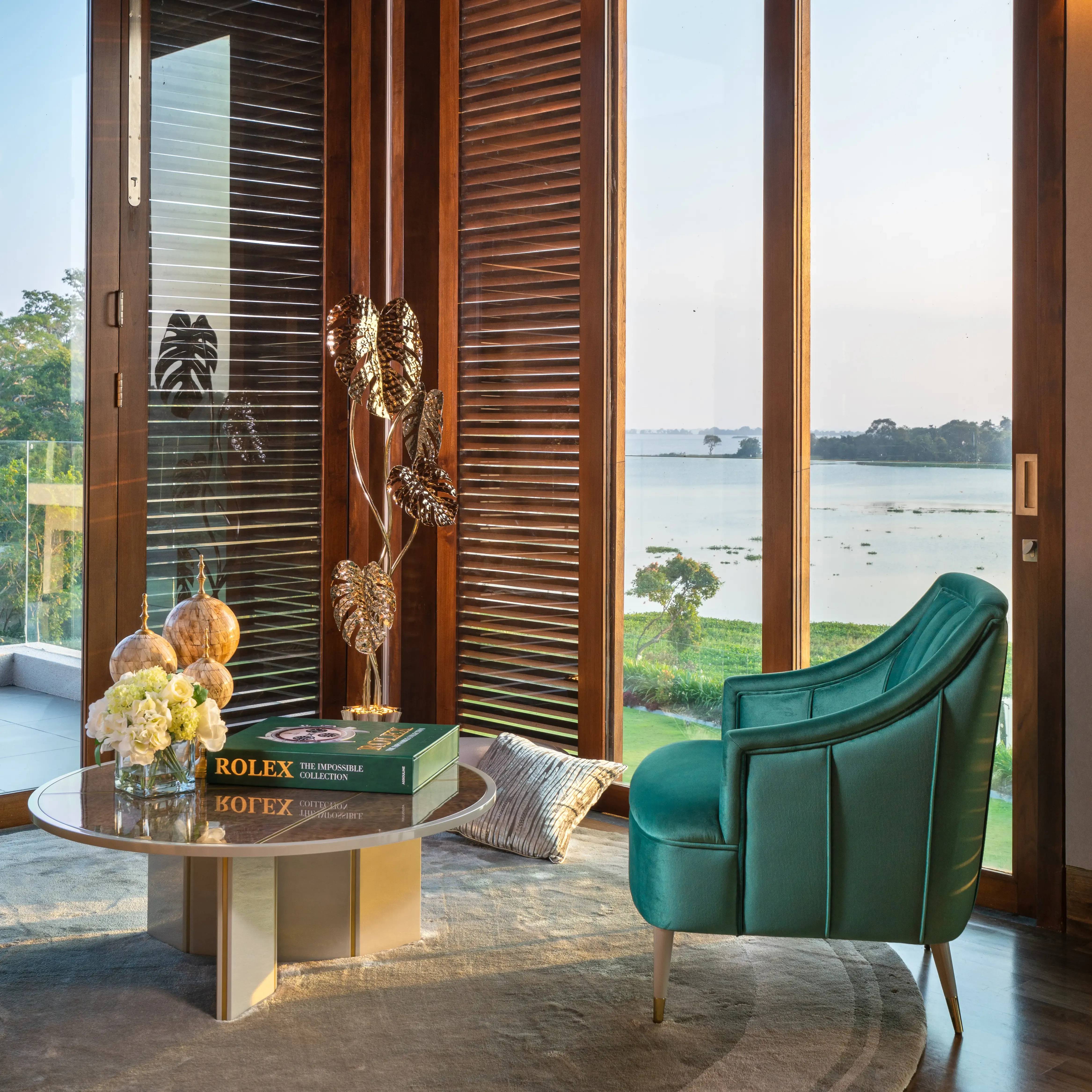 /storage/Luxury brass Rainforest Floor Lamp with hand-applied crystal glass and decorative raindrops, a sophisticated statement piece for elegant interiors.