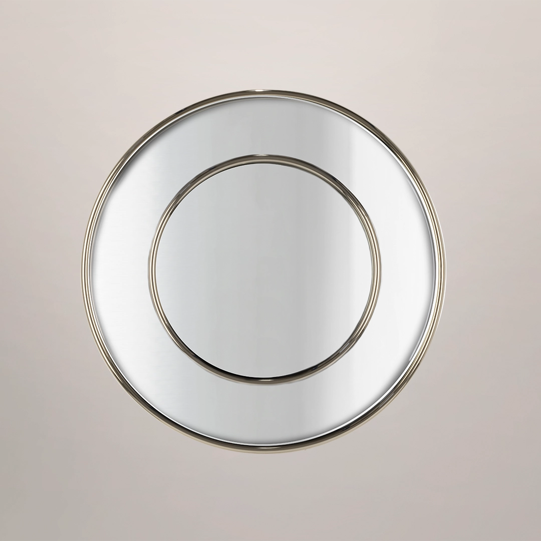 /storage/Luxury brass Roma Mirror with double-ring design, sleek and elegant contemporary wall mirror for refined interiors.