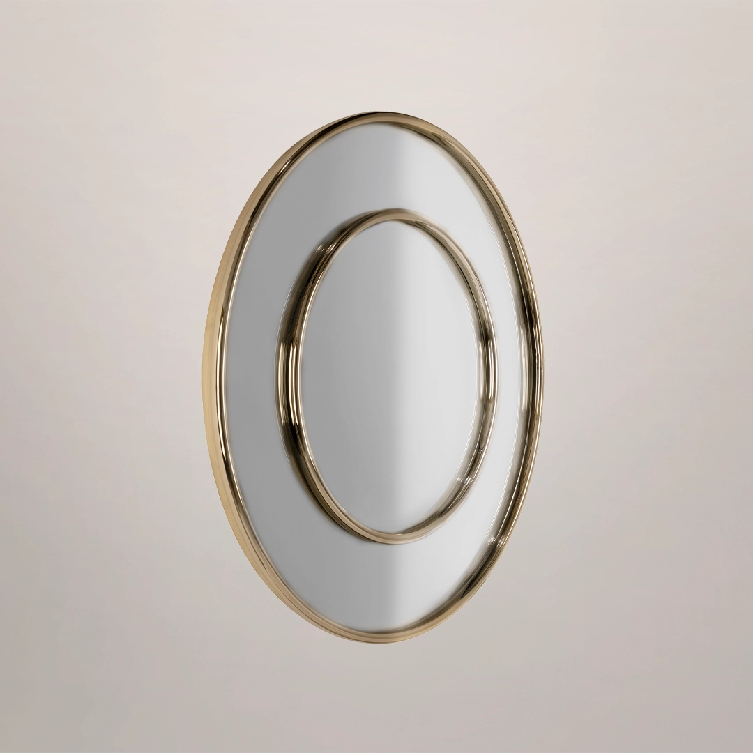 /storage/Luxury brass Roma Mirror with double-ring design, sleek and elegant contemporary wall mirror for refined interiors.