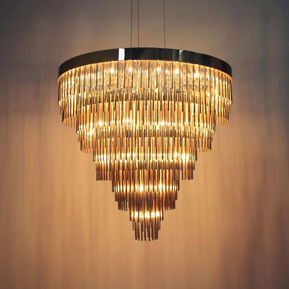 /storage/Streamline Suspension (4 Levels) | Luxury Art Deco Brass Chandelier