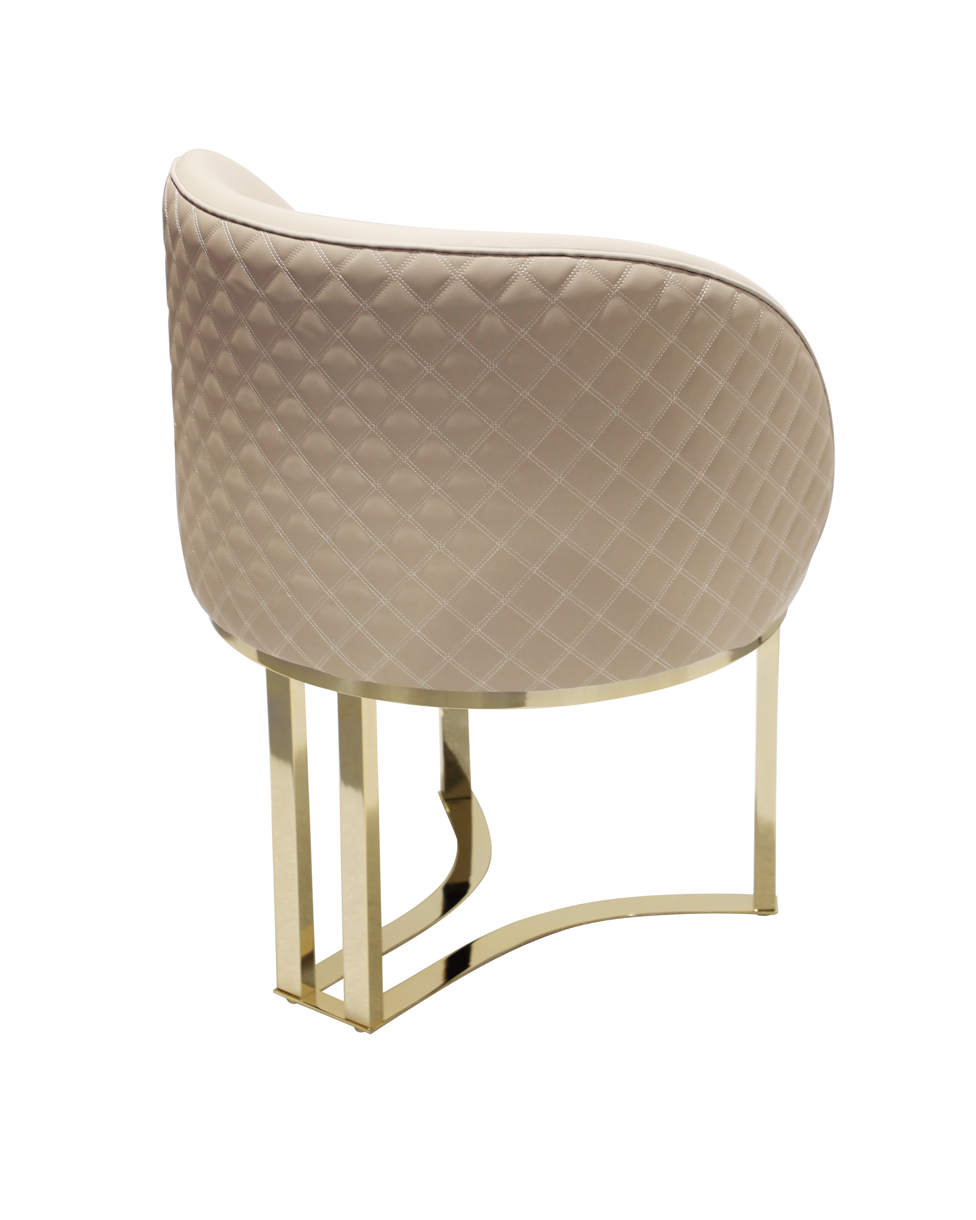 /storage/Luxury brass chair with beige leather upholstery and twisted brass detailing, blending feminine charm with refined contemporary design.