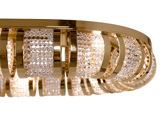 /storage/Luxury brass suspension snooker chandelier with dimpled round design and crystal bead details, a modern lighting fixture for elegant interiors.