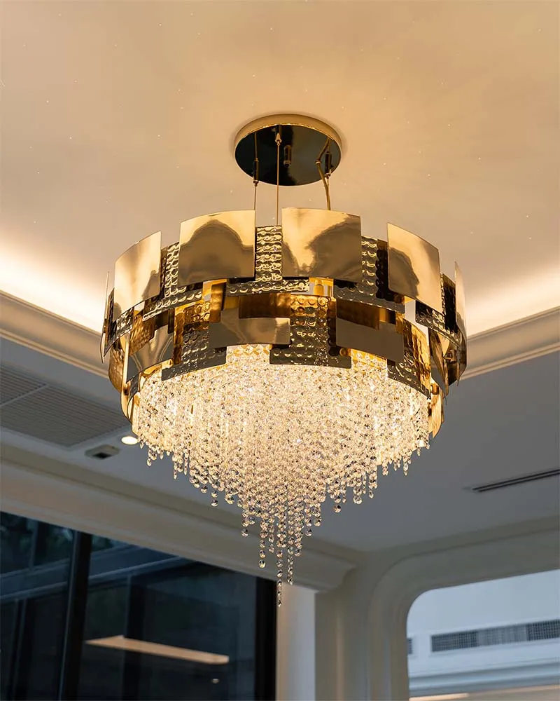 /storage/castro lighitng mondrian suspension round brass plates hammered and plane