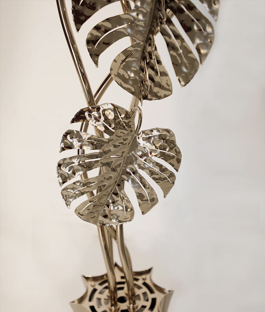 /storage/Luxury brass Rainforest Floor Lamp with hand-applied crystal glass and decorative raindrops, a sophisticated statement piece for elegant interiors.