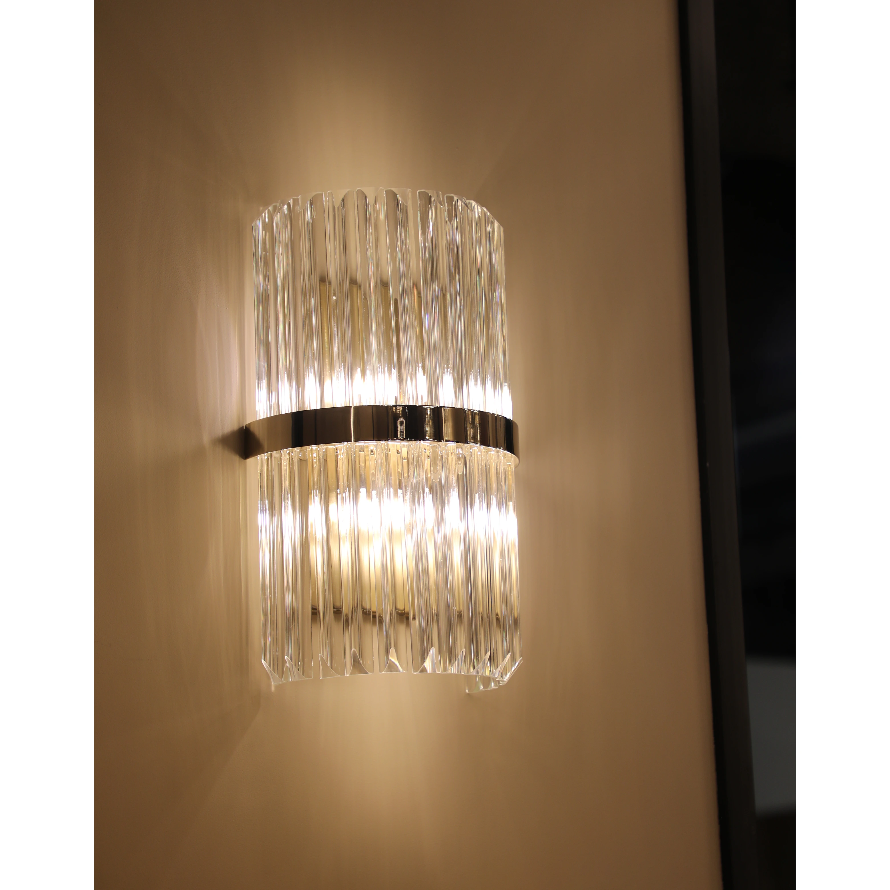 /storage/castro lighting Royal wall light sconce brass ring and glass tubes