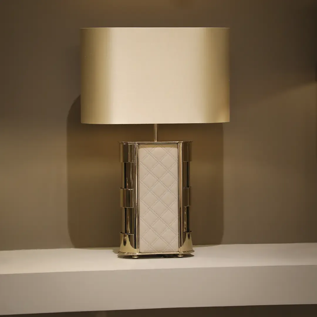 /storage/Luxury brass Centurion table lamp with golden brass and leather details, inspired by ancient Roman armour, blending strength, elegance, and opulent craftsmanship.