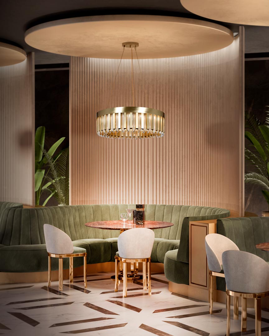 /storage/Luxury brass Skylar Suspension chandelier with glass elements, a bold handcrafted design inspired by celestial geometry.