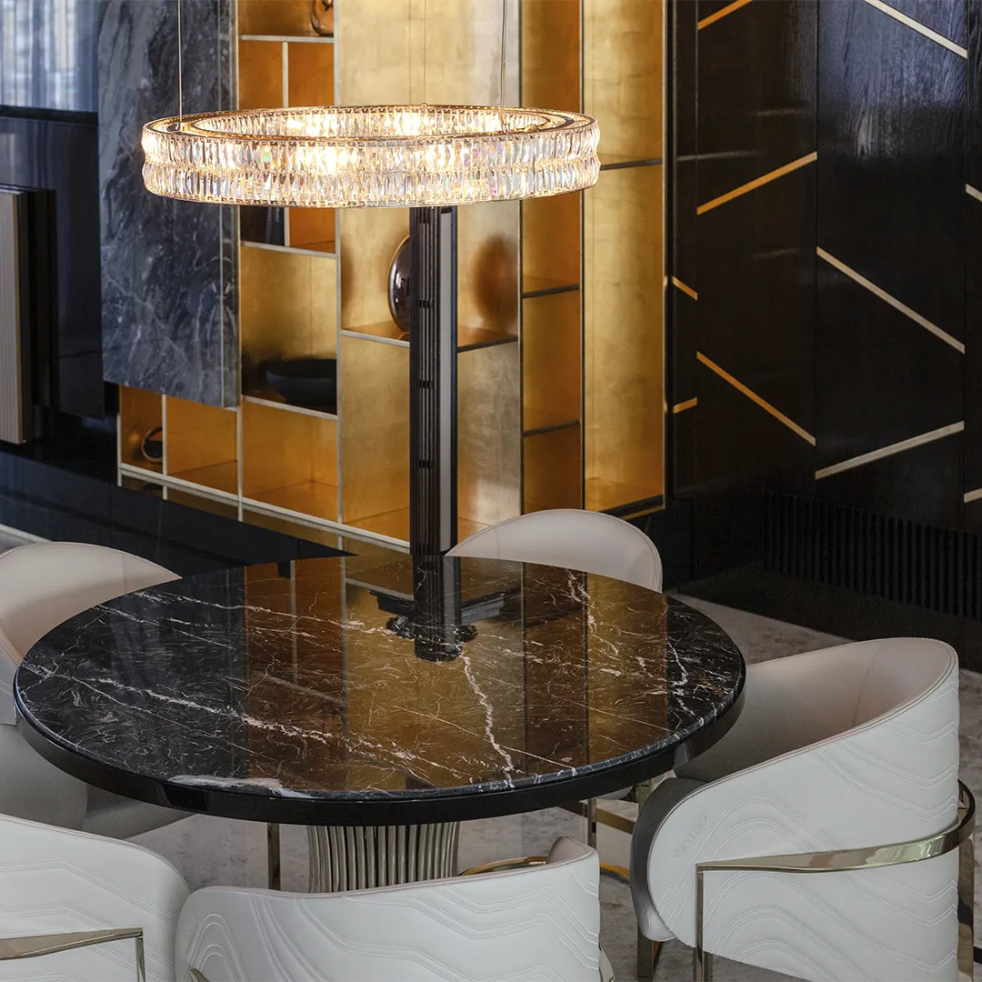 /storage/Luxury brass and crystal chandelier with layered gemstone design, handmade to create a dazzling and elegant lighting effect.