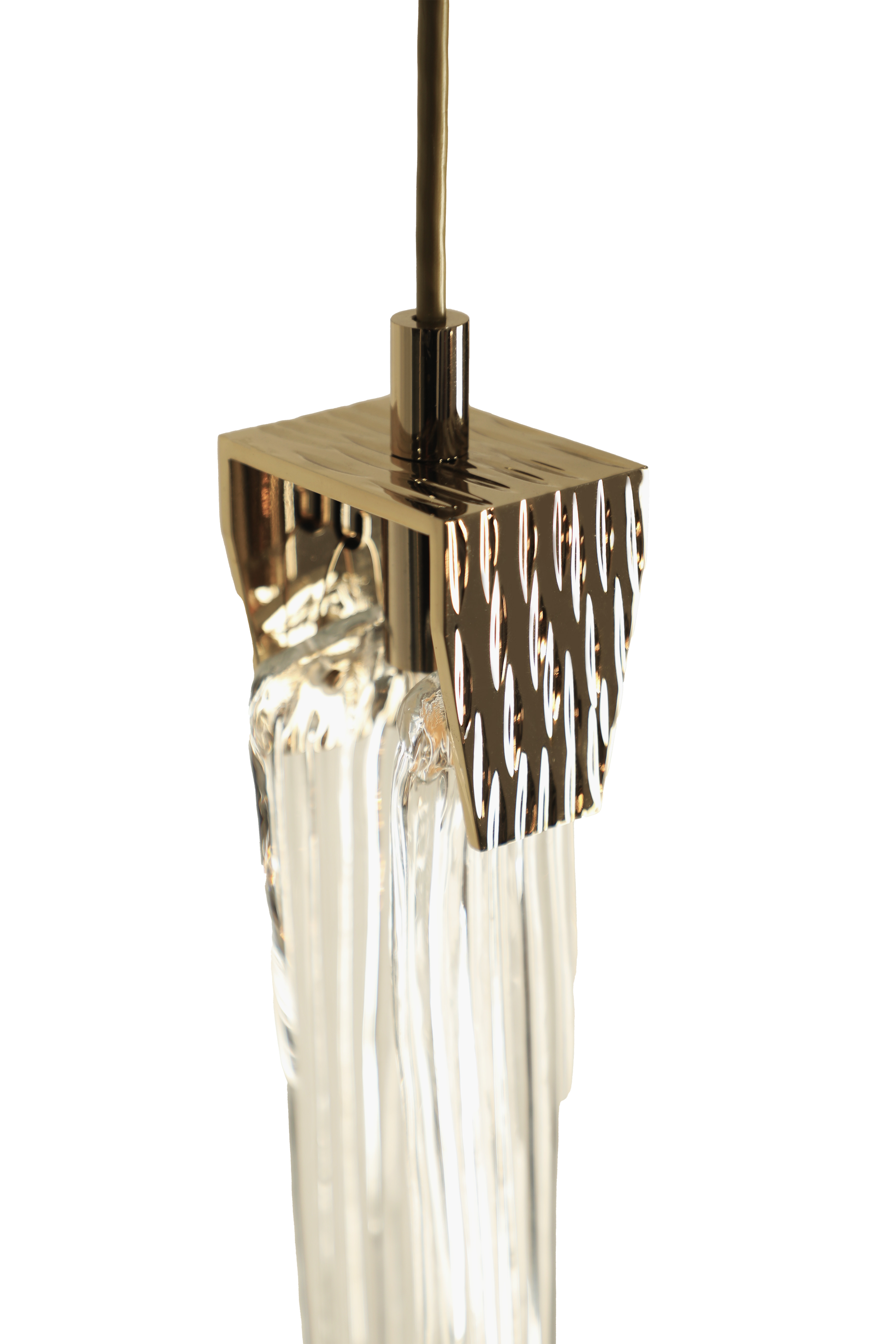 /storage/Luxury brass and crystal Stala Pendant with intricate stalactite-inspired design, a sophisticated modern lighting piece that exudes elegance and timeless charm.