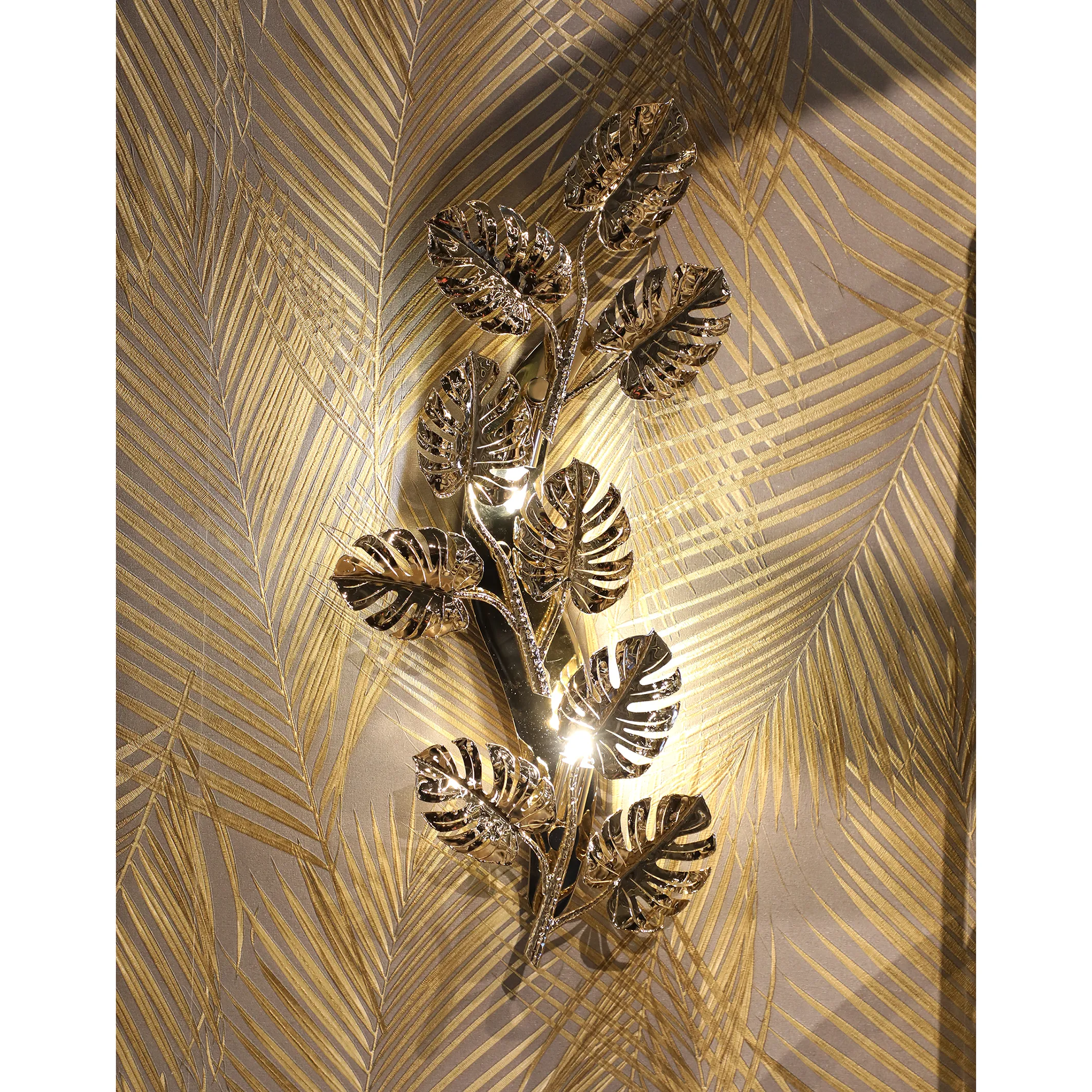 /storage/castro lighting Terra wall light nature inspired sconce with brass leaves