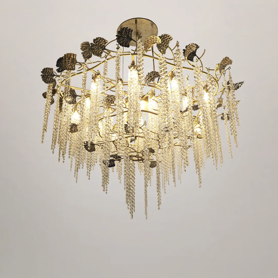 /storage/Luxury brass chandelier– brass and crystal light inspired by vineyard landscapes, by Castro Lighting.