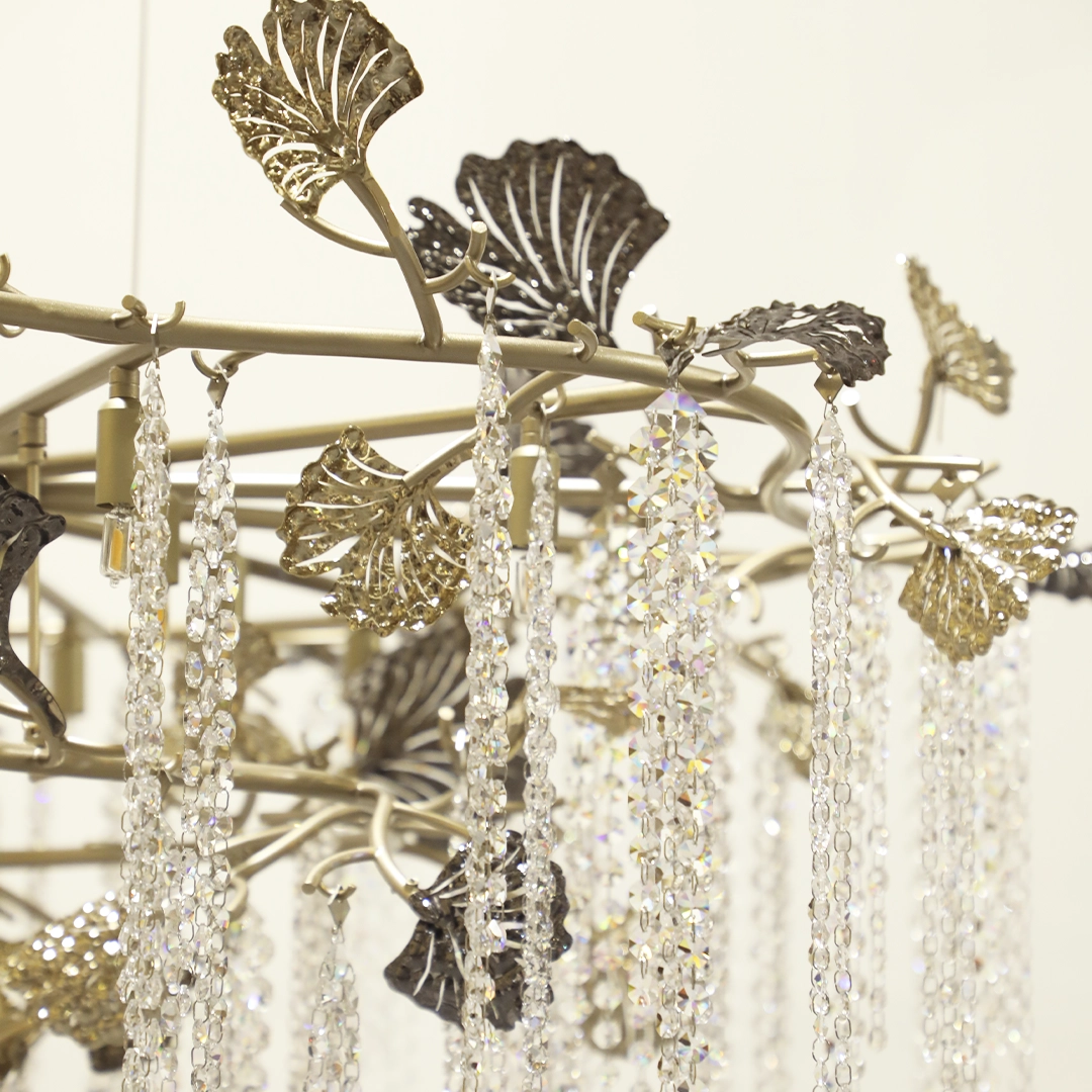 /storage/Luxury brass chandelier– brass and crystal light inspired by vineyard landscapes, by Castro Lighting.