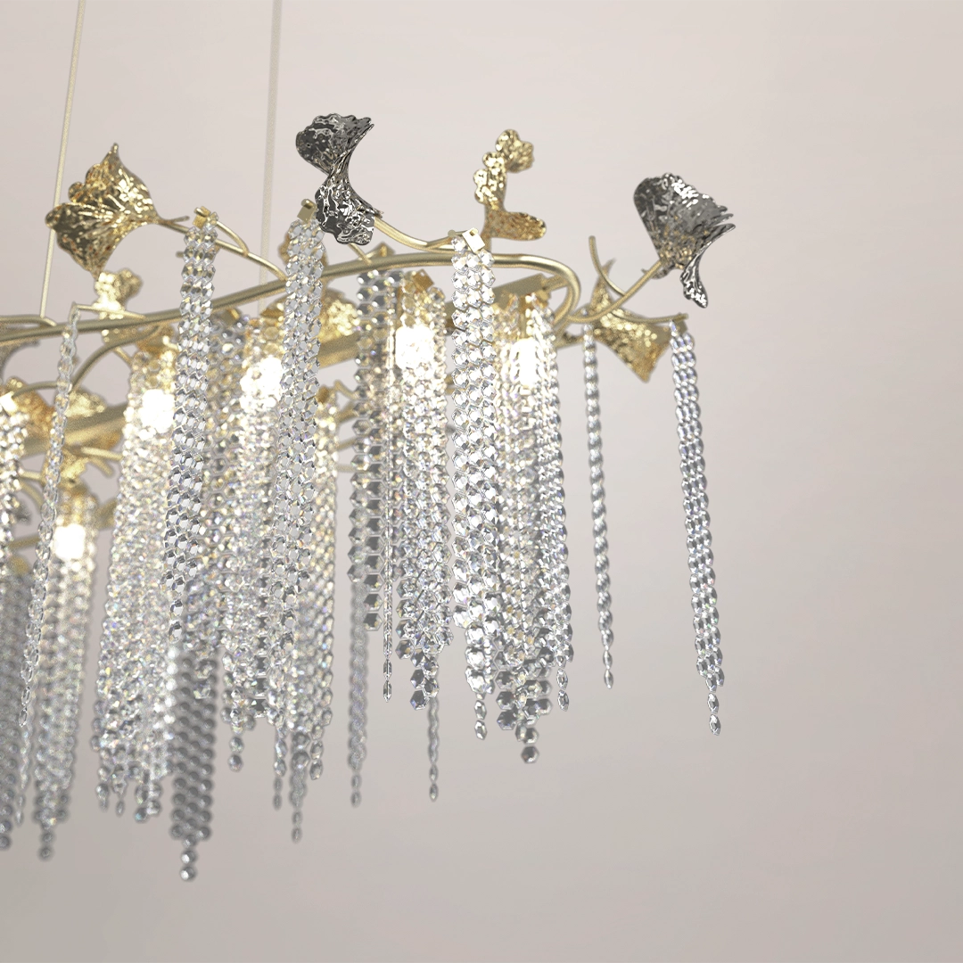 /storage/Luxury brass suspension snooker – brass and crystal light inspired by vineyard landscapes, by Castro Lighting.
