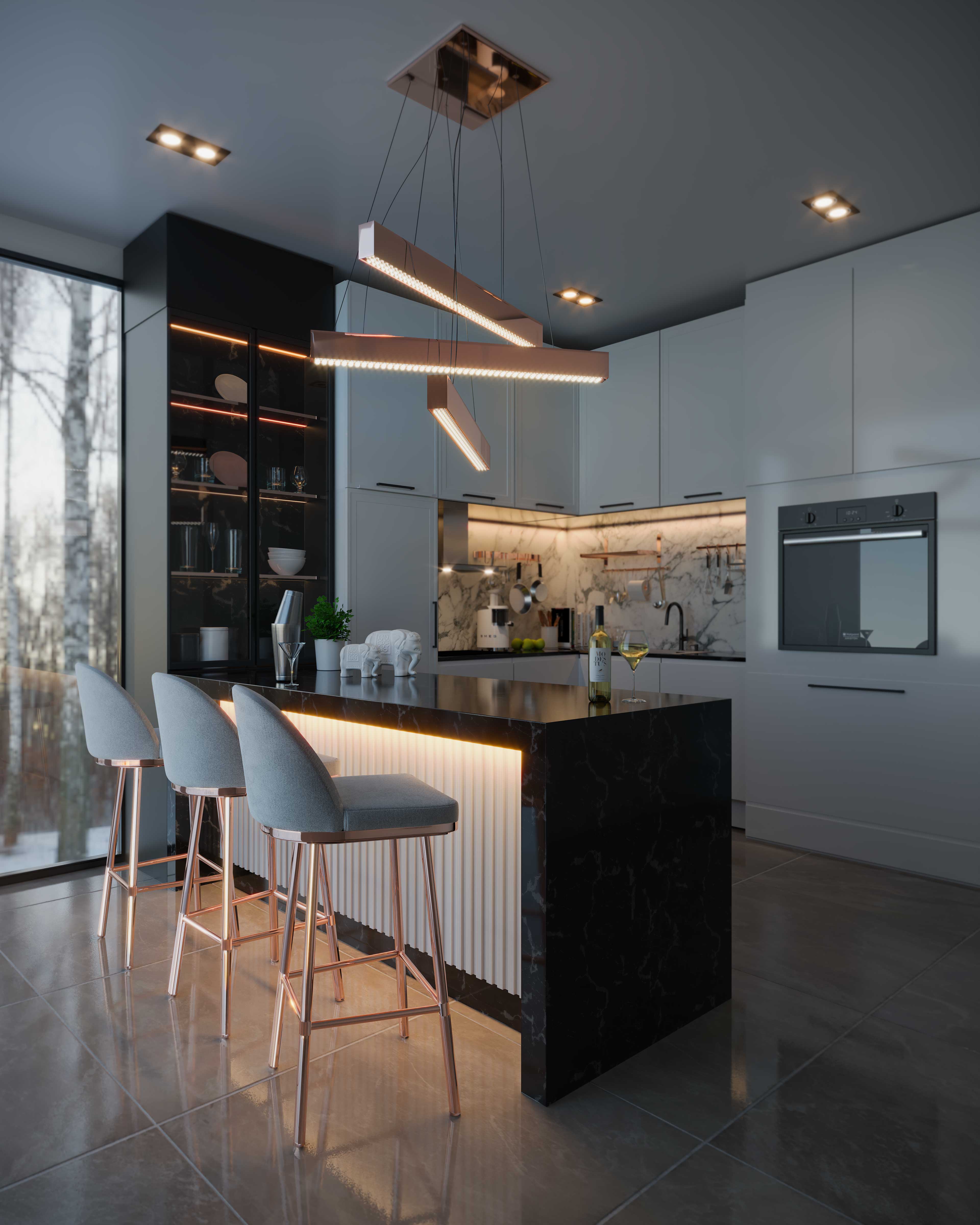 Clean lines and architectural silhouettes will continue to define luxury lighting trends in 2026, especially in high-end residential, modern hospitality, and boutique commercial interiors.