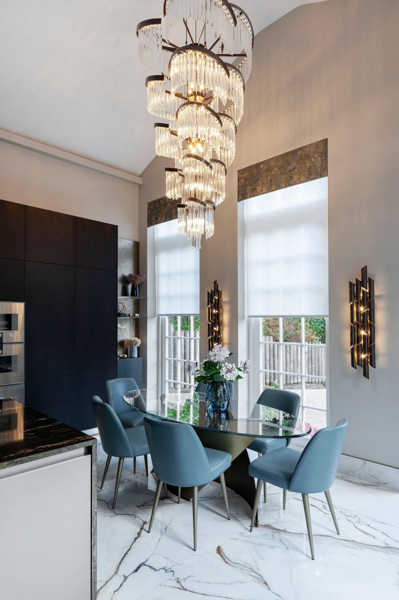 Interior Design Project by Marina Hughes featuring Twist Suspension and Triumph Wall Lights by Castro Lighting