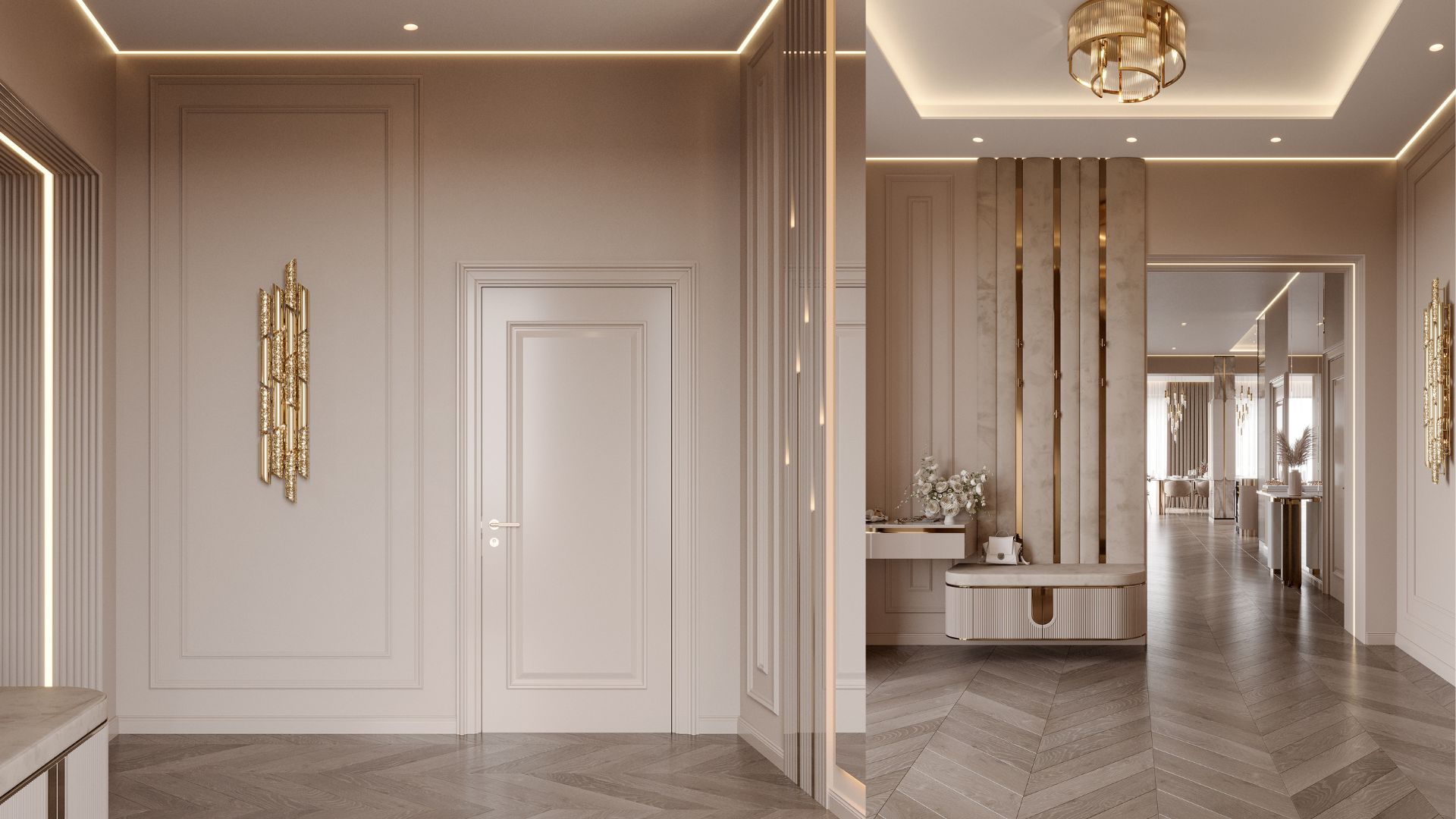 Residential Project in Ukraine by Domin Design featuring Triumph Wall Light by Castro Lighting 