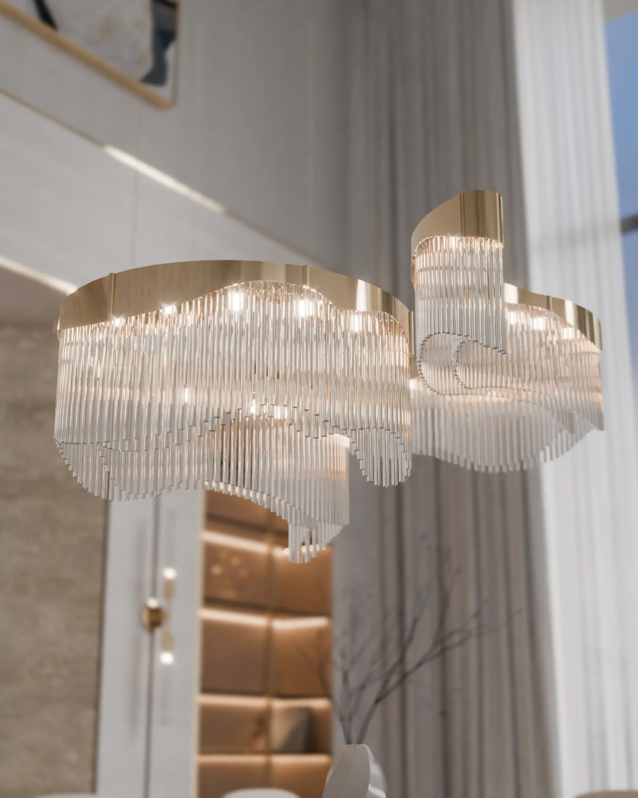 Castro Lighting Flow suspension in neutral beige tones