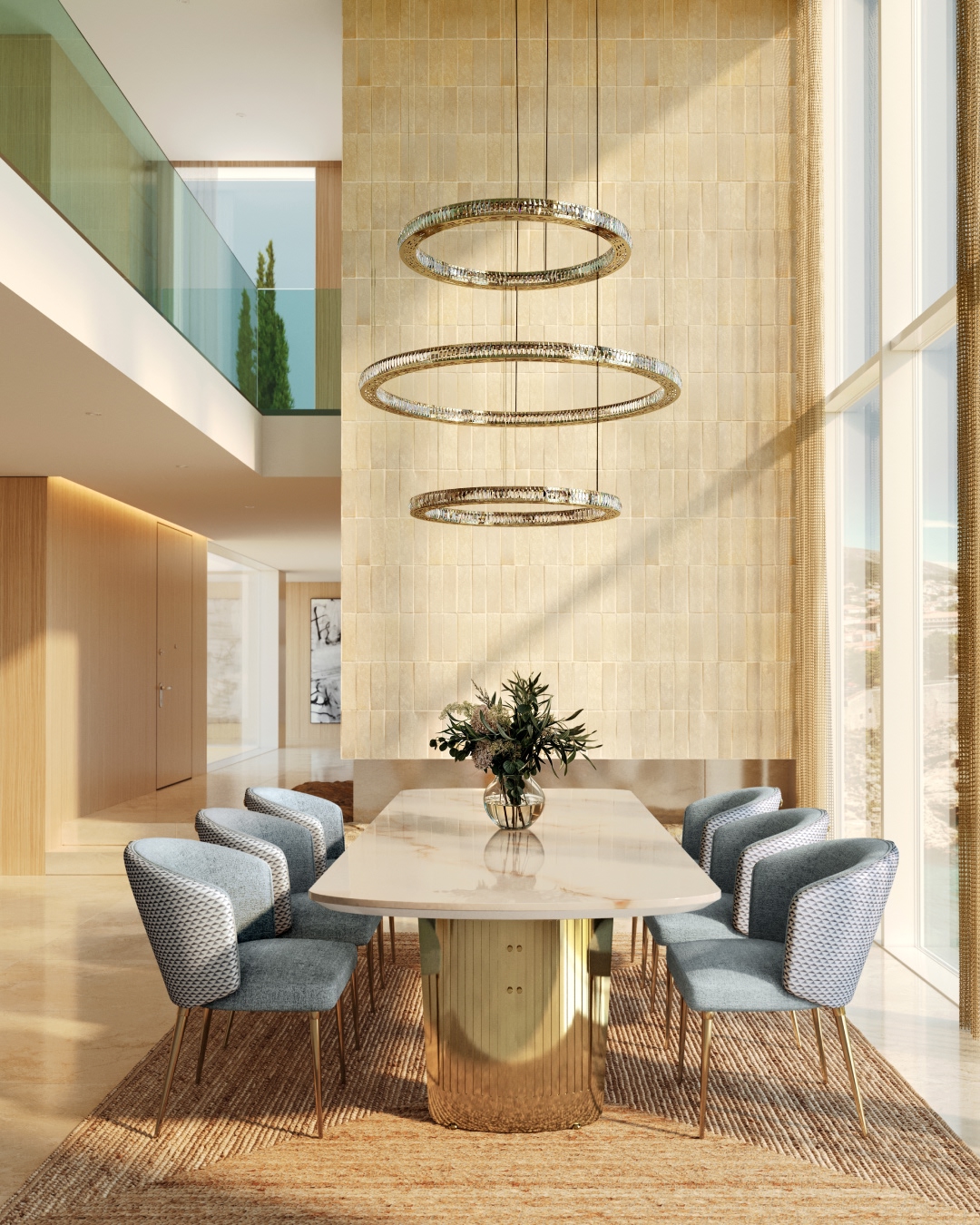 Summer dining room featuring Metis Suspension by Castro Lighting 