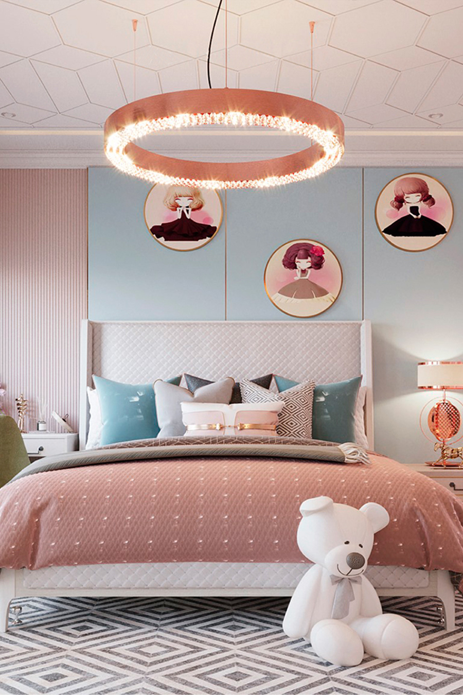 Children´s Bedroom Lighting - Metis Suspension in Copper 