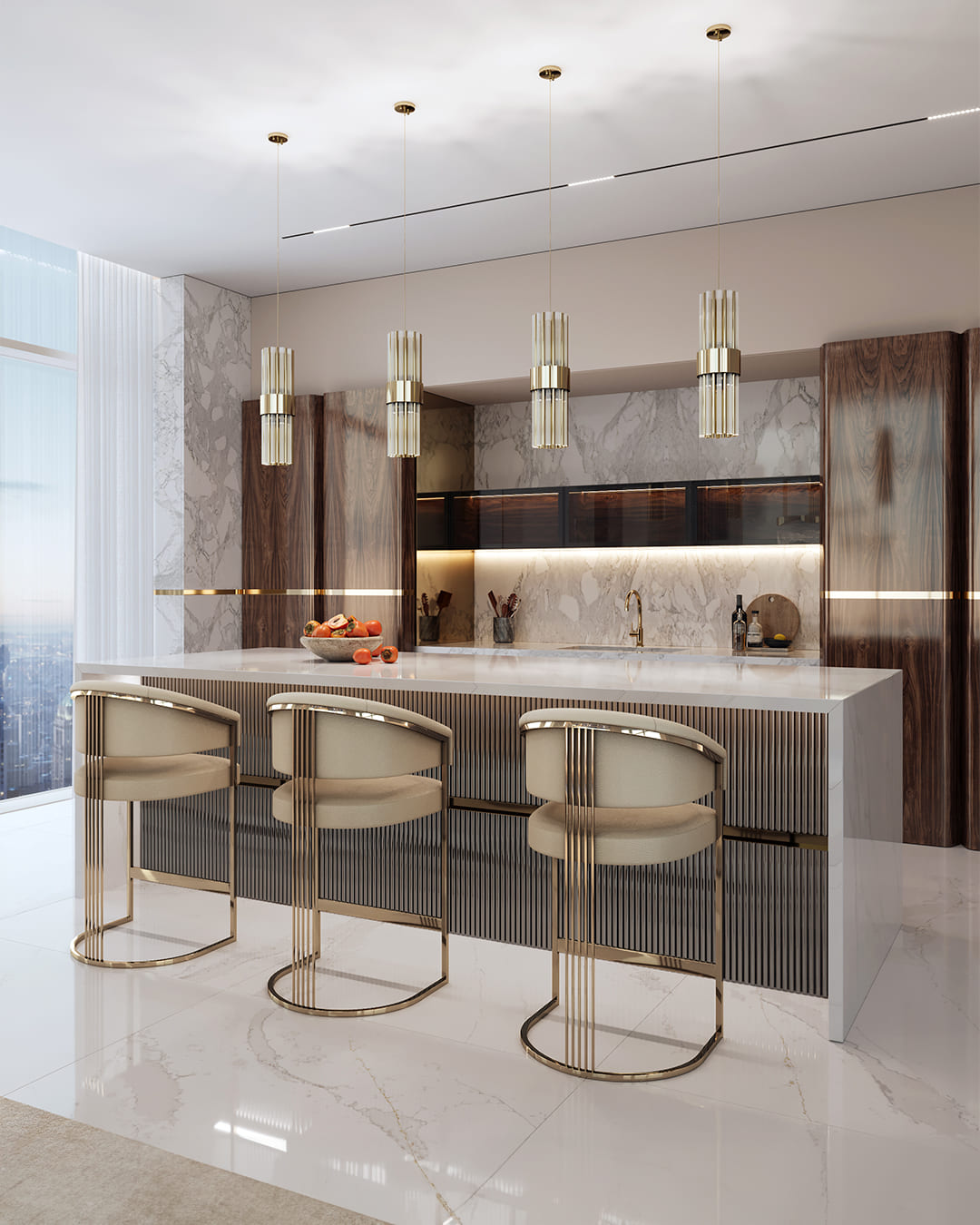 Kitchen and Bar area of the Miami Ambiance