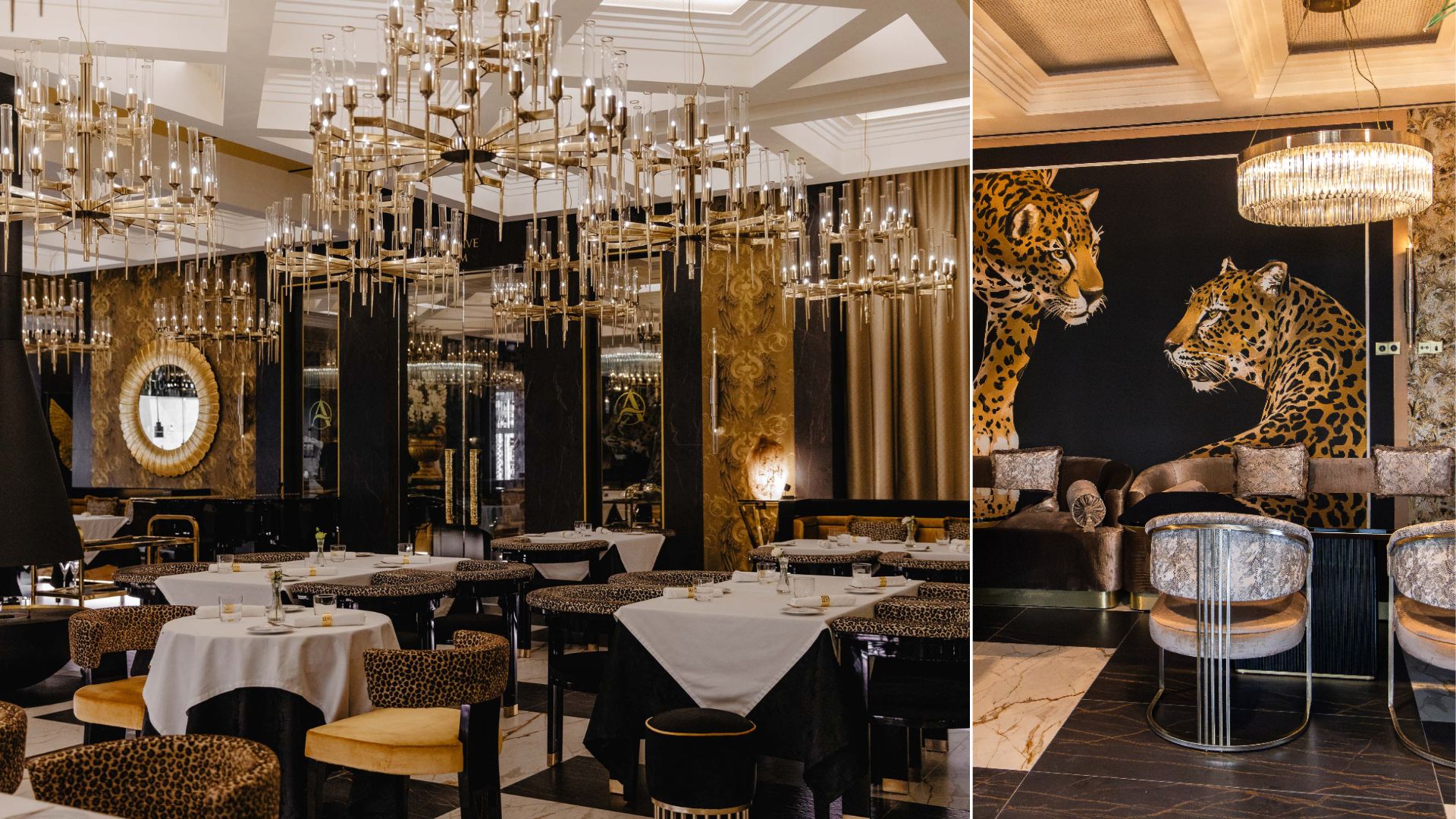 Cielo Chandelier, Arcade Suspension and Harp Chair in Authentic Restaurant Algarve 