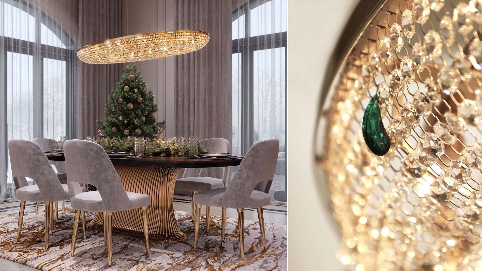 Dining Room Ambiance featuring Castro Lighting Teardrop Suspension, Flusso Dining Table and Anna Chair 