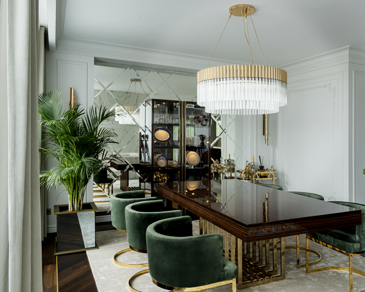 /storage/High-end residential interior in Vilnius illuminated with Castro Lighting, including Arcade Suspension, Riviera Wall Light, and Triumph Wall Light.