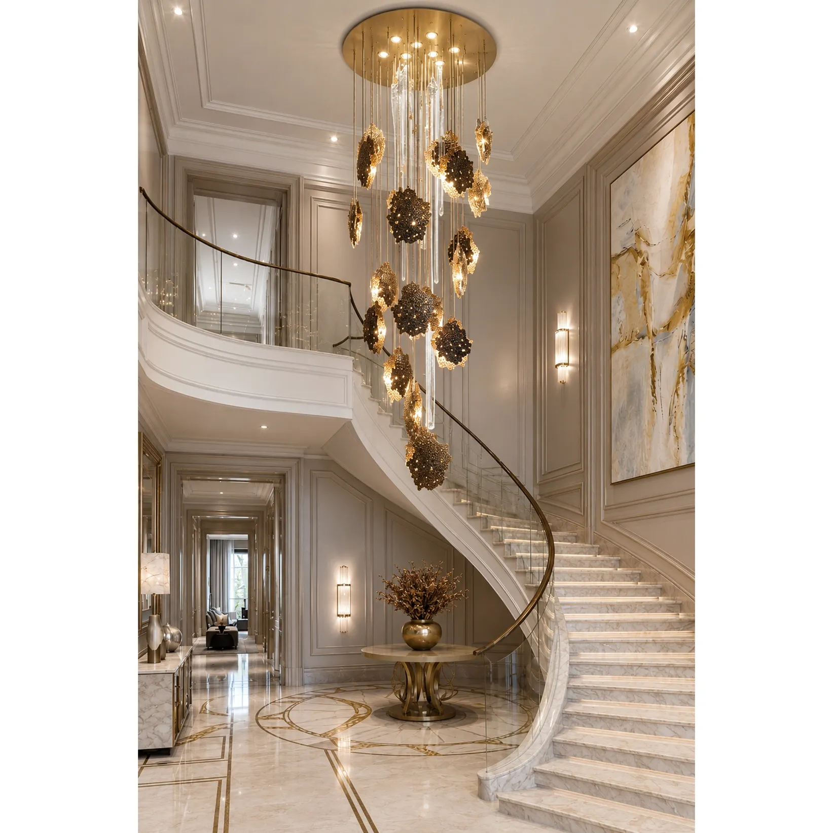 /storage/Magma Suspension by Castro Lighting, a luxury sculptural chandelier handcrafted in Portugal with irregular forms inspired by molten magma, designed for contemporary and sophisticated interiors.